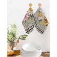 thumbnail image 2 of Vintage Daisy Floral Kitchen Dish Towels for Drying Dishes Set of 4, Spring Flowers Botanical Leaves Checkered Wooden Waffle Weave Microfiber Hand Tea Bathroom Towels Quick Dry Absorbent Towel 12x12, 2 of 7