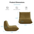 thumbnail image 4 of BALUS Modern Sectional Sofa Togo Sofa Lazy Sofa Foam Couch Floor Sofa Bean Bag Chair for Bedroom, Living Room, Yellow, 4 of 7