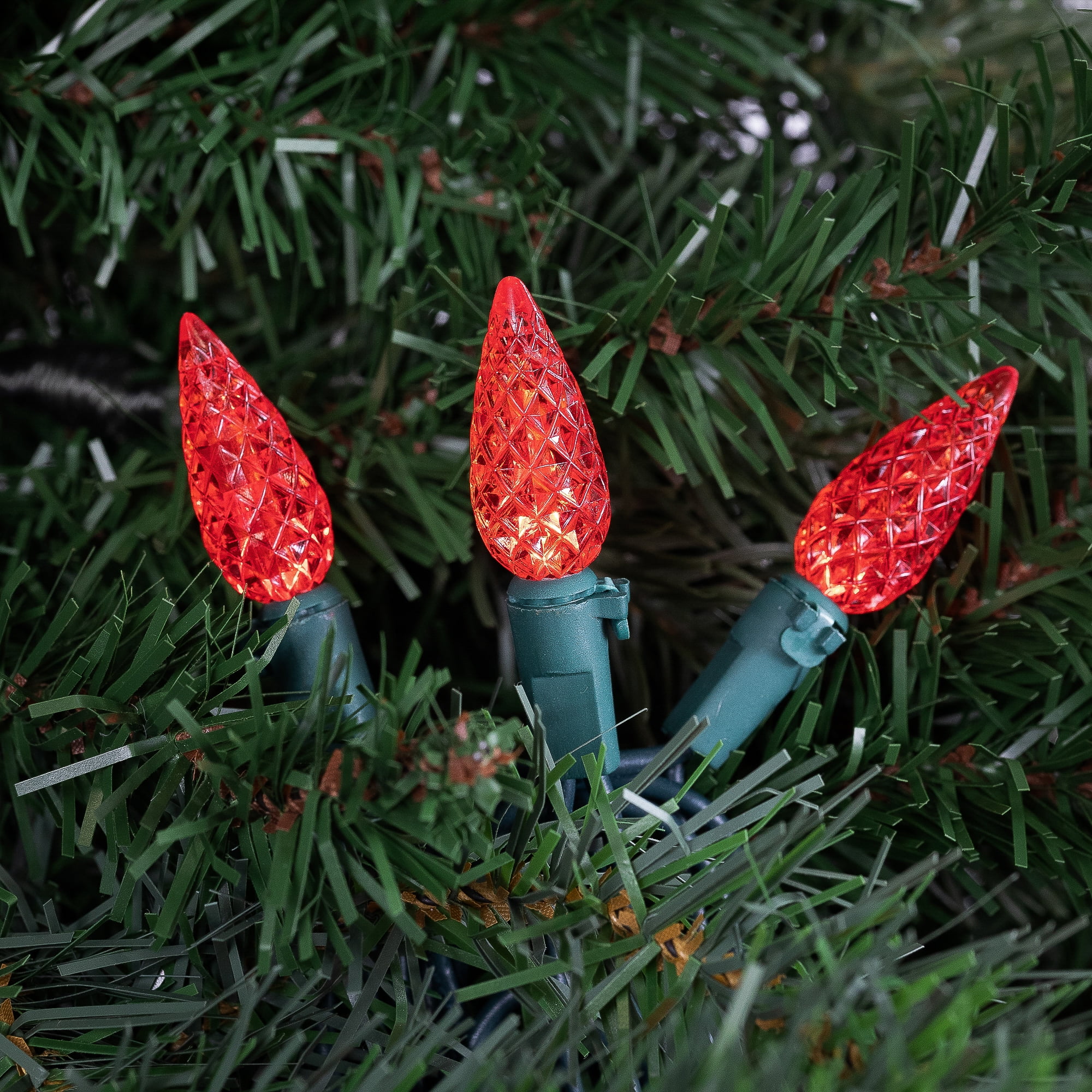 Red led christmas tree lights discount