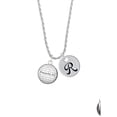 thumbnail image 2 of Delight Jewelry Silvertone Domed Proverbs 3:5 Silvertone Script Initial Disc - R - Charm Necklace, 20"+3", 2 of 4