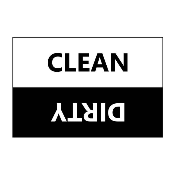 Clean Dirty Dishwasher Magnet Sign - Black And White By DCM Solutions (4"H x 6"W)