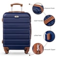 thumbnail image 4 of Gowill 7 Piece Luggage Sets,13/16/20/24/28 inch Hardside Lightweight ABS Suitcase With Expandable Duffle Bag (Navy Blue Tan), 4 of 15