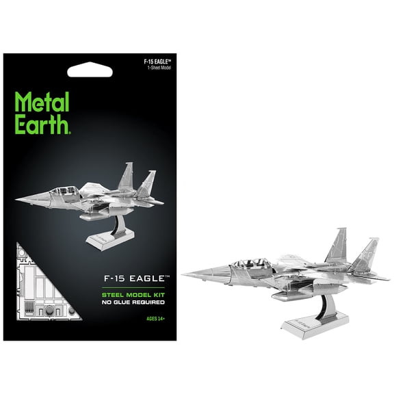 Model Kit McDonnell Douglas F-15 Eagle Fighter Aircraft (Moderate Difficulty) Steel Model by Metal Earth