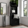thumbnail image 2 of Bowery Hill 24" Engineered Wood Hall Tree & Shoe Bench w/ Drawer in Black Oak, 2 of 8