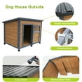 thumbnail image 5 of 45"large solid wood dog house, waterproof PVC plastic roof, breathable wooden doors, 5 of 6