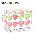 thumbnail image 3 of Green Pinkish Hearts Valentine Foldable Storage Bin with Lid and Handle Collapsible Storage Box 16.5 x 12.6 x 11.8 inches, 3 of 7
