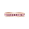 thumbnail image 2 of AFFY Round Shape Simulated Tourmaline Full Eternity Band Ring In 14K Rose Gold Over Sterling Silver, Ring Size-10, 2 of 6