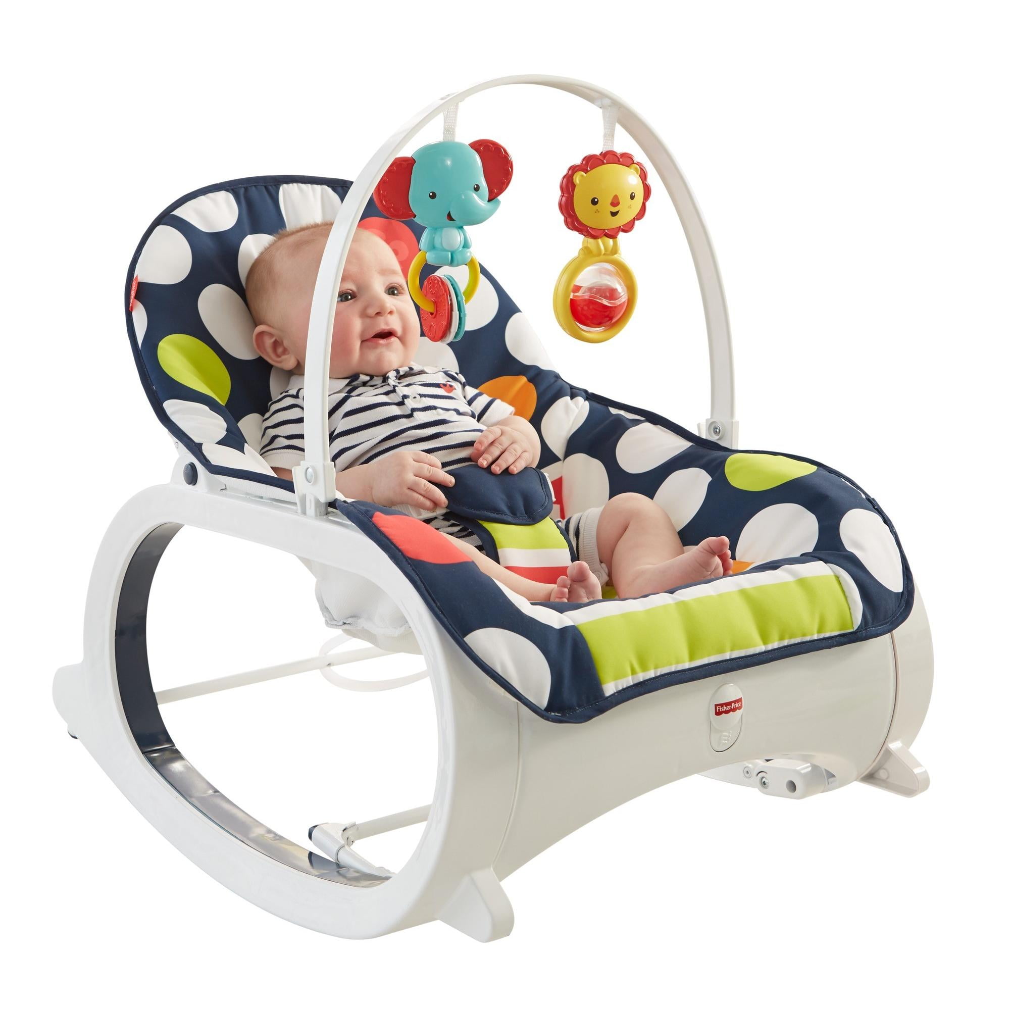 Fisher Price Infant to Toddler Rocker Navy Dot