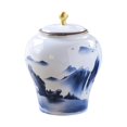 thumbnail image 3 of Tarro de jengibre decorativo, florero de cerámica, adorno para el hogar, centro de mesa, almacenamiento de té para escritorio, boda, oficina, granja Paisaje, 3 of 8
