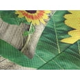 thumbnail image 4 of Ambesonne Sunflower Quilted Bedspread Set 3 Pcs, Wood Board Bouquet, Queen Size, Brown Green Yellow, 4 of 5