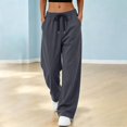 thumbnail image 5 of Asgosdo Women Pants High Elastic Waisted Drawstring Wide Leg Athletic Breathable Working Out Pants with Pockets, 5 of 5