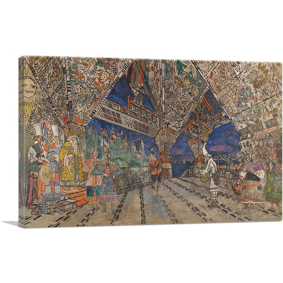 ARTCANVAS Stage Design For Le Coq D'or Canvas Art Print by Konstantin Korovin - Size: 40" x 26" (1.50" Deep)