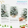 thumbnail image 5 of Christmas Tree 3FT Flocked Tabletop Christmas Tree with 355 Tips, Snowy PE/PVC Branches, 14 Pine Cones & 14 Red Berries, Burlap Cement Base – Small Decorative Tree for Home & Office Holiday Decor,Flo, 5 of 6