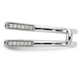 thumbnail image 3 of 14K White Gold Ring Band Wedding Diamond Round Guard, Size 9, 3 of 7