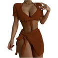 thumbnail image 2 of Aloohaidyvio bikini sets for women sexy,Women Four-piece Suit Solid Sexy Bikini Swimwear Swimsuit Beachwear Set, Swimsuits for Women 2 Piece, 2 of 6
