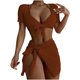 thumbnail image 1 of Traje de cuatro piezas Mujer Vendaje Sólido Cómodo Bikini Push-Up Acolchado Traje de baño Traje de baño Conjunto de ropa de playa OAVQHLG3B Store  lin121212, 1 of 4