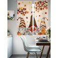 thumbnail image 4 of Fall Sheer Curtains 63 Inch Length 2 Panels Set for Living Room/Bedroom, Orange Pumpkins Thanksgiving Gnomes Autumn Maple Leaf Curtain Sheers Drapes Rod Pocket Curtains Window Treatment 52''x63''x2, 4 of 7