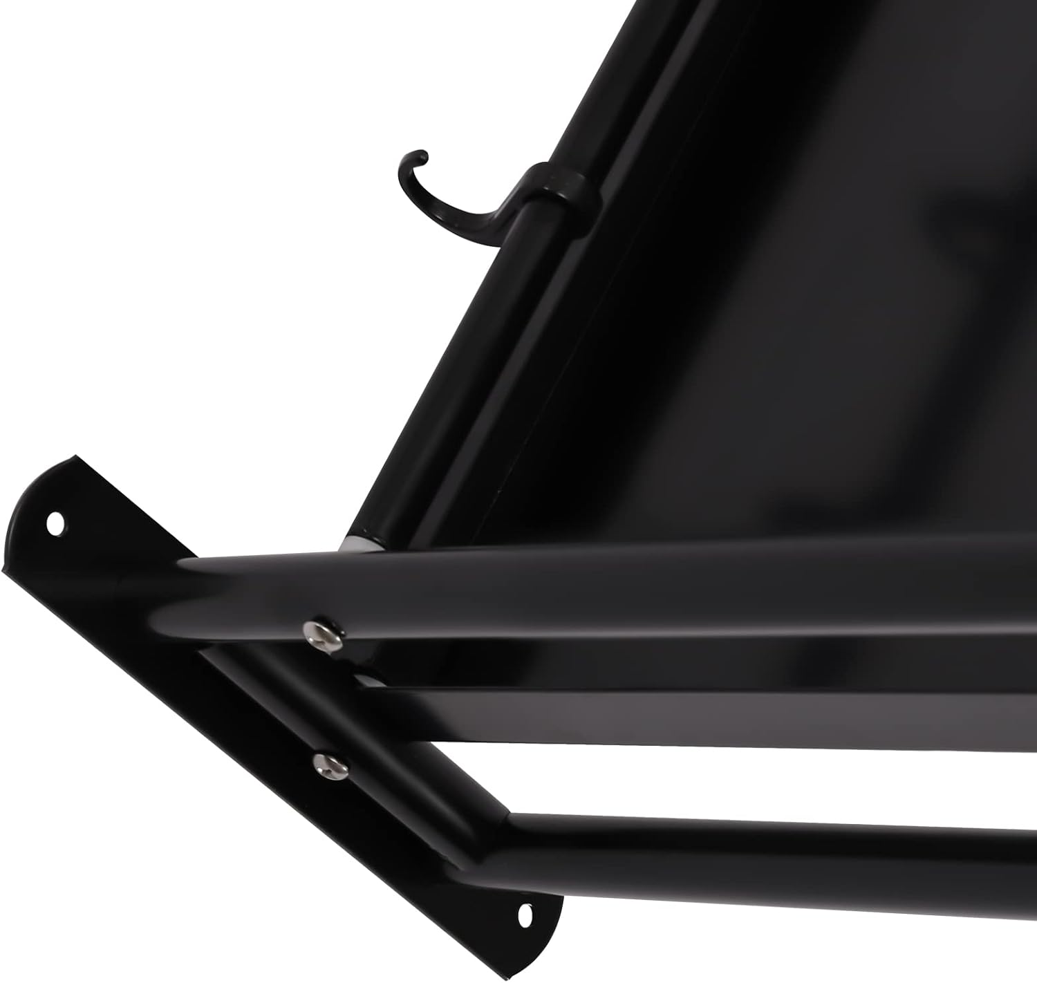 Miumaeov 20 x 15'' Carbon Steel Wall Shelf with 6 Hooks Wall Mounted Rack for Microwave or Household Grade Wall Mount Shelf with Fixing Kit Multifunctional Floating Shelves (Black)