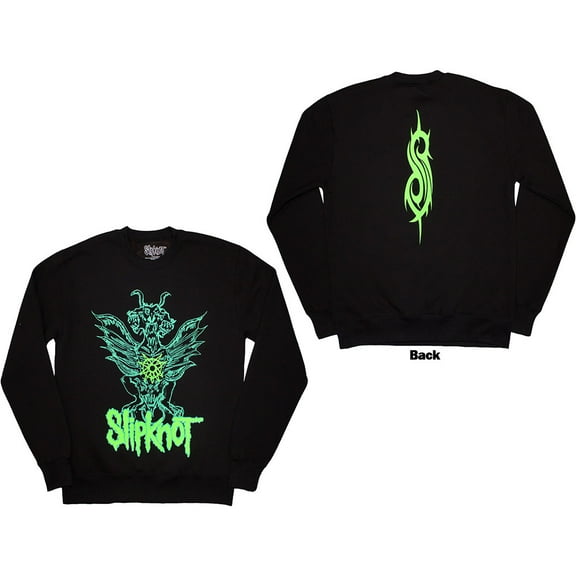 Slipknot Unisex Sweatshirt: Green Demon (Back Print & Oversized) (Small)