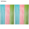 thumbnail image 2 of 2-Pack Blue Pink Green Foil Fringe Background Colorful Foil Fringe Curtains Party Props Birthday, 2 of 5