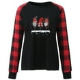 thumbnail image 4 of Merry Christmas Buffalo Plaid T Shirts Women Cute Santas Hat Graphic Long Sleeve Raglan Holiday Baseball Tees Tops, 4 of 6