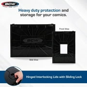 BCW SHORT COMIC BOOK BIN - Black Plastic Storage Box w One Partition 1-Box