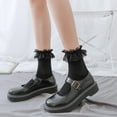 thumbnail image 4 of Womens Socks Winter Socks 1 Pair Ladies Socks Solid Color Lace Short Tube Mesh Hollow Out Socks Streetwear White, 4 of 5