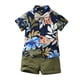 thumbnail image 1 of Gibobby Conjunto Niñas Camisa de manga corta para niños pequeños Estilo de vacaciones Tops Pantalones cortos con corbata Trajes de para niños(Negro, 2-3 Años), 1 of 5