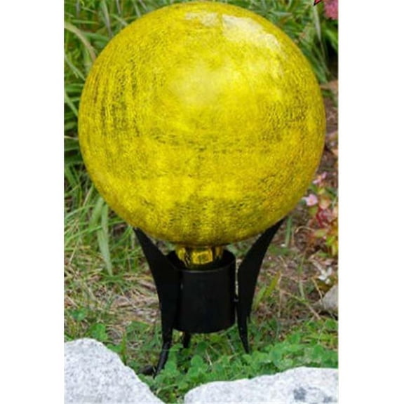 Gazing Globe 10 in. Lemon Drop Crackle