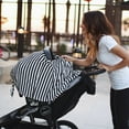 thumbnail image 4 of Nursing Scarf Strip Patterned Breastfeeding Cover Shawl Cotton Baby Car Seat Cover for Girls and Boys, 4 of 7
