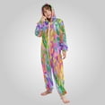thumbnail image 5 of RMDQTR Ultra-Soft Crystal Velvet One-Piece Pajamas/Loungewear Multicolor Foliage Design, 5 of 8
