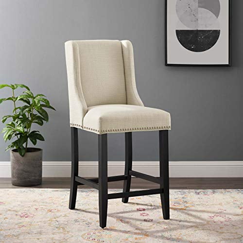 Modway Baron Fabric Upholstered Dining Counter-Height Bar Stool in Beige