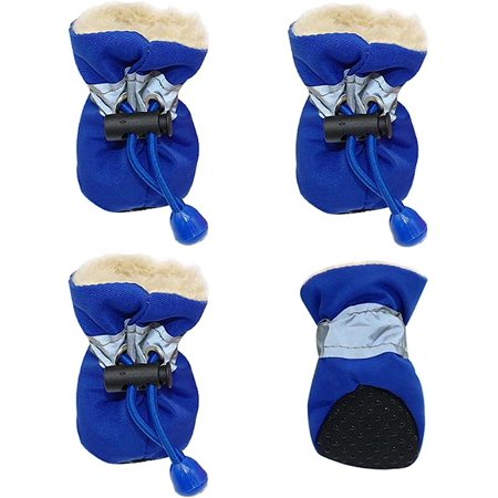 4PCS Dog Boots Anti-Slip Shoes Dog Cotton Shoes Pet Paw Protector for Small Medium Dogs and Puppies