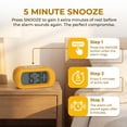 thumbnail image 6 of REGALWOVEN Oval Digital Alarm Clock for Bedroom, Alarms with Big Numbers Display, Adjustable Alarm Snooze Yellow, 6 of 7
