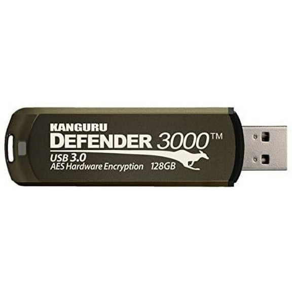 Kanguru Defender3000 FIPS 140-2 Certified Level 3, SuperSpeed USB 3.0 Secure Flash Drive, 32G - FIPS 140-2 Level 3 Certified, AES 256-Bit Hardware Encrypted, SuperSpeed USB 3.0, Remotely Manageable...