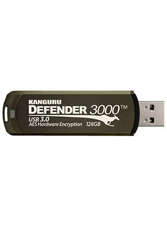 Kanguru Defender 3000 32GB SuperSpeed USB 3.0, FIPS 140-2 Level 3 Certified, Hardware Encrypted Flash Drive, Black