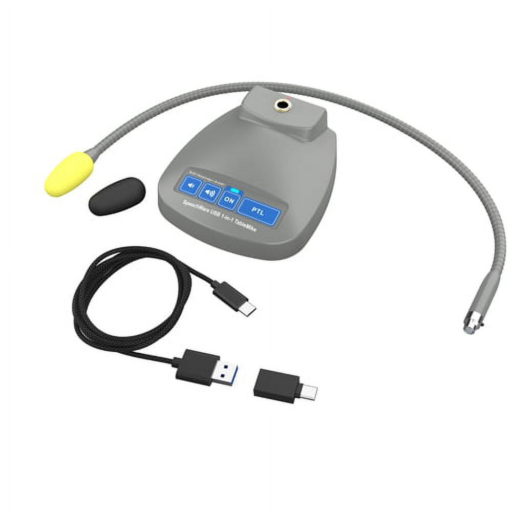 SpeechWare TBK1 1-in-1 TableMike USB Gooseneck Microphone with a proprietary Speech Equalizer and Push-to-Lock button