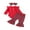Red, variant on Bagilaanoe 3pcs Baby Girl Christmas Clothes Newborn Long Sleeve Ribbed Romper Tops   Plaid Flare Trousers   Headband 3M 6M 9M 12M 18M Infant Fall Pants Set