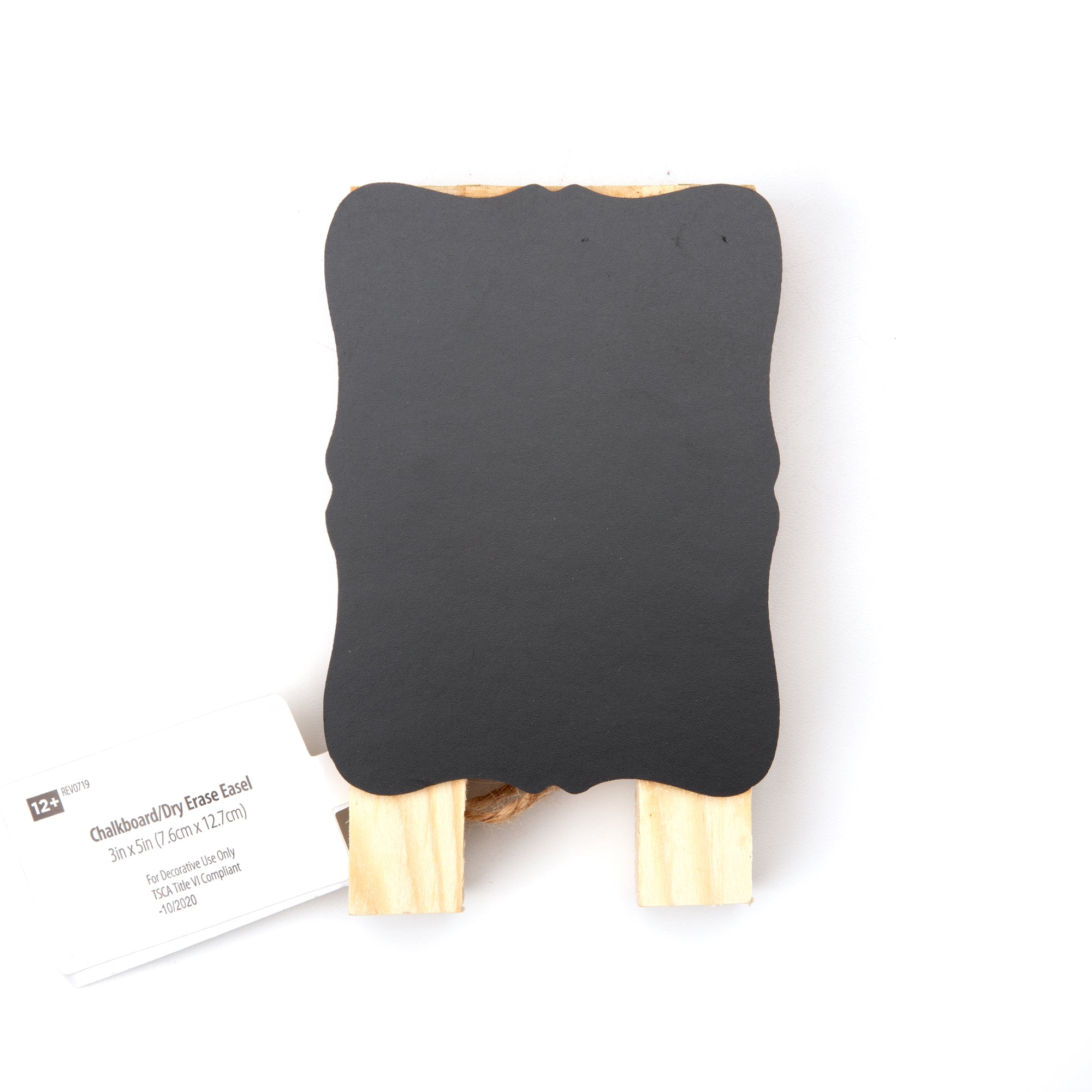 Hello Hobby Small Mini Folding Chalkboard & Dry Erase with Wood Easel, Double Sided, Black MDF