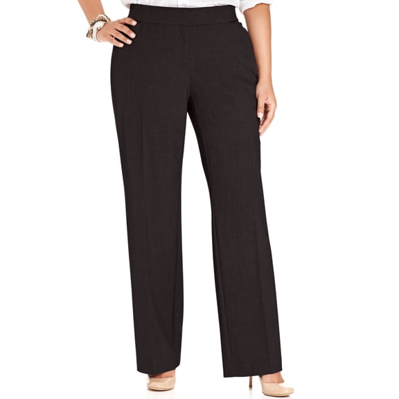JM Collection Plus Size Curvy-Fit Straight-Leg Pants Espresso Roast 22WP