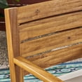 thumbnail image 2 of Noble House Nestor Wooden Patio Dining Arm Chair in Natural and Cream (Set of 2), 2 of 6