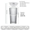 thumbnail image 2 of Juego de vasos de vidrio INSETLAN acanalados de 600 ml con tapas y pajitas, 4 unidades, 2 of 9