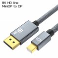 thumbnail image 4 of Mini DP A DP Adaptador Cable portátil 8K 60Hz Displayport Video Convertidor de video cordón trenzado Alquiler de aleación de aluminio Accesorios para computadora portátil Inevent EL005836-00, 4 of 7