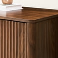thumbnail image 6 of Hommoo 31.5" Modern Wooden Wavy Buffet Sideboard Accent Storage Cabinet, Curved Contour Design Sideboard Buffet Cabinet,Walnut, 6 of 7