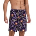 thumbnail image 2 of Kdxio Lavender Flowers Print Mens Sleep Shorts Bottoms Soft Comfy Pajama Wear Pants with Drawstring Pockets, 2 of 7