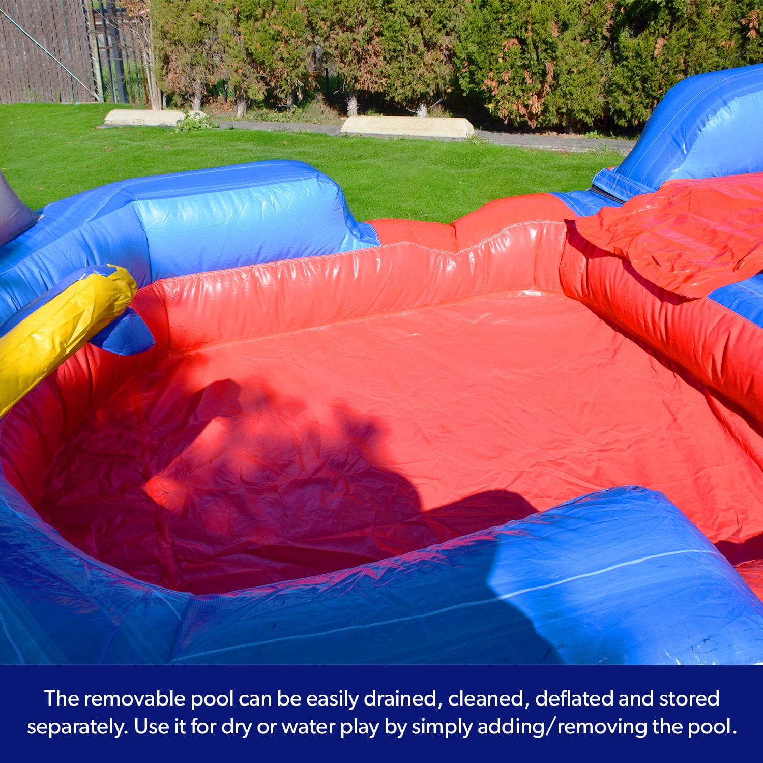 HeroKiddo 15’ Ocean Shark Commercial Grade Water Slide with Splash Pool for Kids and Adults (with Blower), Wet Dry Combo, Big Inflatable, Outdoor Indoor, Birthday Party Rental