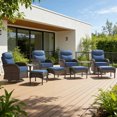 thumbnail image 2 of Jentlehouse Patio Furniture Set with Swivel Chair,High Back Outdoor Wicker Gliders with Ottomans,Patio Set for Balcony Deck Porch, 2 of 11