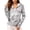 Gray, variant on UPF 50+ Sun Protection Hoodie for Women - Abstract Fluid Art Print Long Sleeve Zip Up Jacket with Thumbholes & Pockets, Lightweight Summer Active Rash Guard Black XL