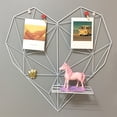 thumbnail image 6 of Joernso Heart Shape Grid Mesh Picture Rack Photos Holder Shelf Wall Hanging Home Decor, 6 of 8
