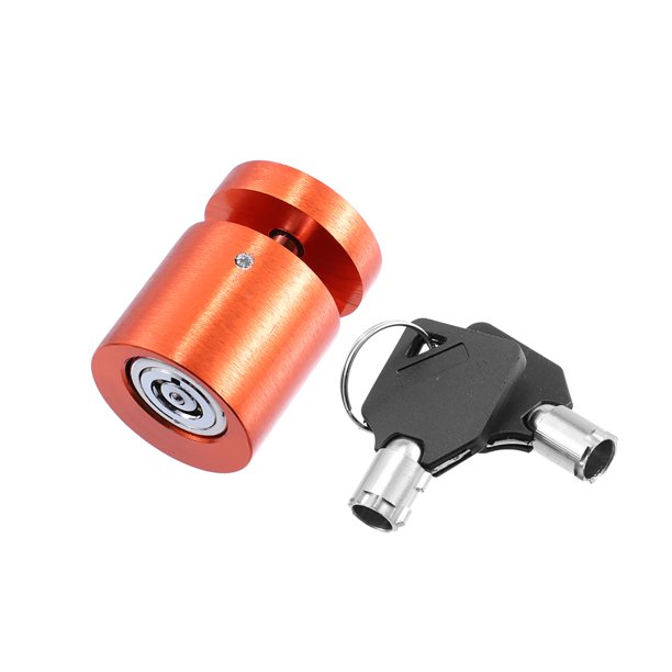 1 Juego de bloqueo de disco de seguridad antirrobo para rueda de freno de scooter de aleación de aluminio para motocicleta con 2 llaves naranja